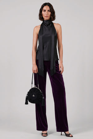 NINA RICCI RTW Halterneck Top With Scarf Neck | Black