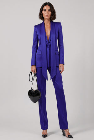 Lavallière Tie Neck Jacket | Royal Blue