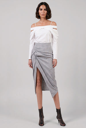 VIVIENNE WESTWOOD RTW Side Panther Prince Of Wales Check Print Skirt | Grey