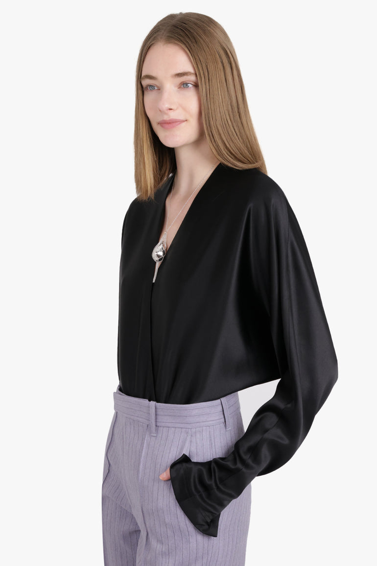 PHOEBE PHILO RTW Batwing Bodysuit Top | Black