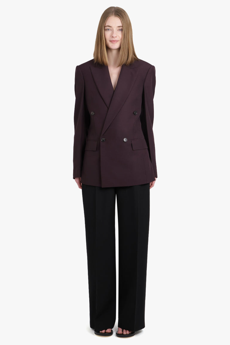 PHOEBE PHILO RTW Double Breasted Soft Tailoring Jacket | Aubergine