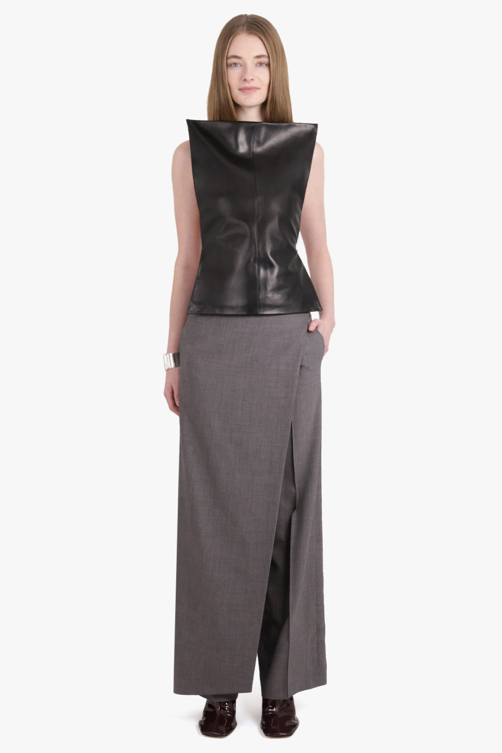 PHOEBE PHILO RTW Square Neck Backless Leather Top