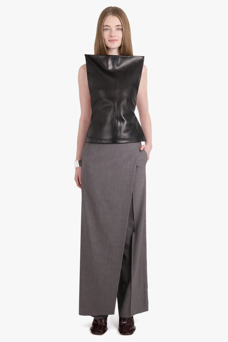 PHOEBE PHILO RTW Apron Style Pant | Dark Taupe