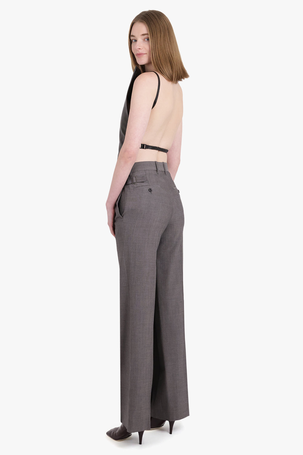 PHOEBE PHILO RTW Apron Style Pant | Dark Taupe