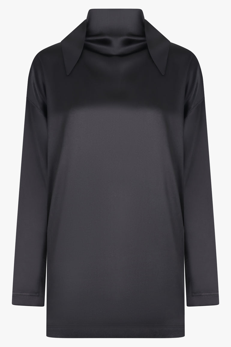 PHOEBE PHILO RTW Liquid L/S Knot Collar Top | Black