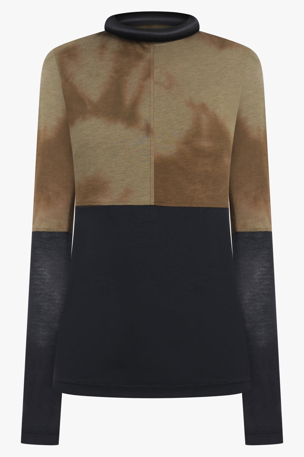 PHOEBE PHILO RTW Tubular Block Colour Print Panel L/S Top | Tobacco/Multi