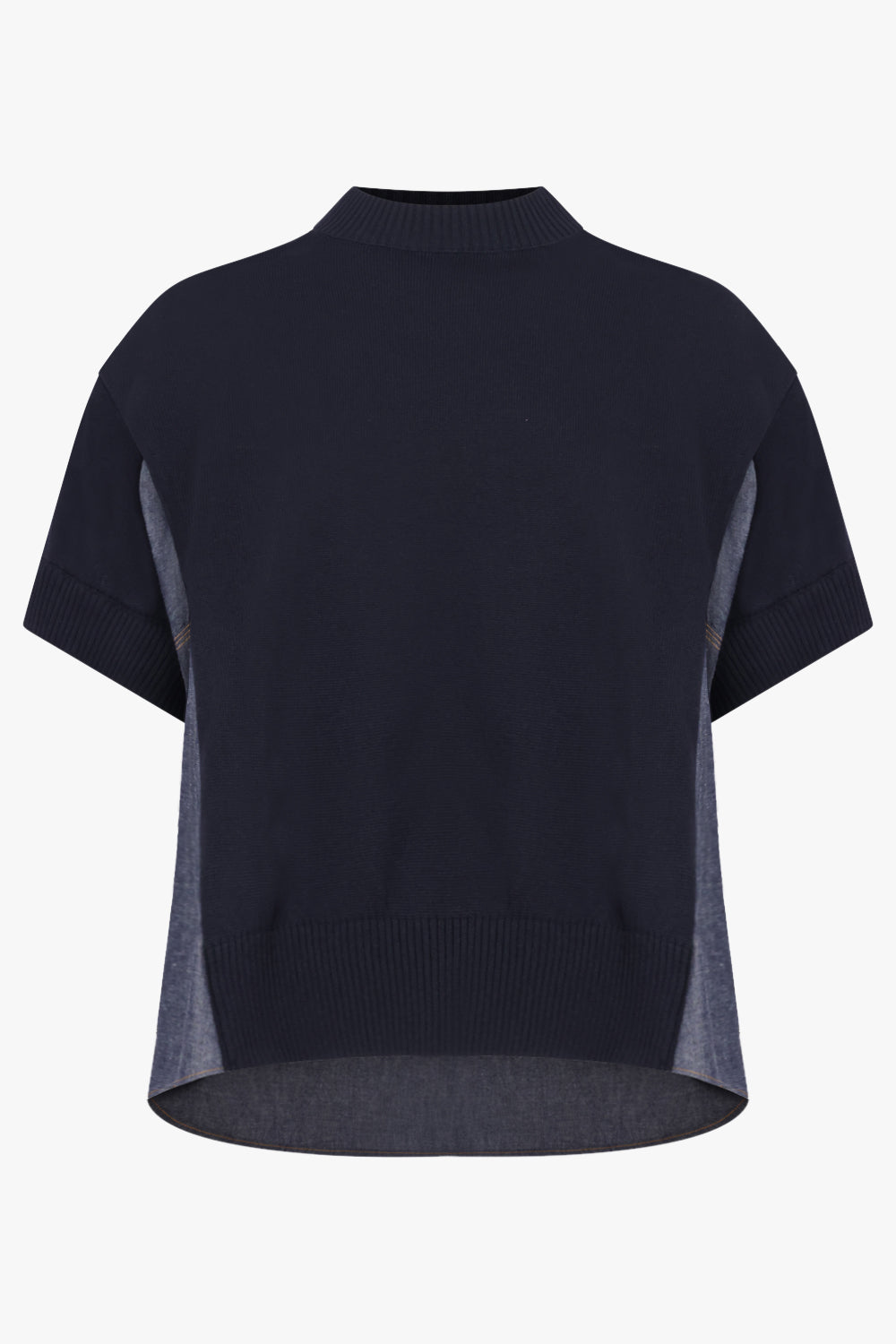 SACAI RTW Denim X Knit Pullover | Navy/Blue