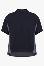 SACAI RTW Denim X Knit Pullover | Navy/Blue