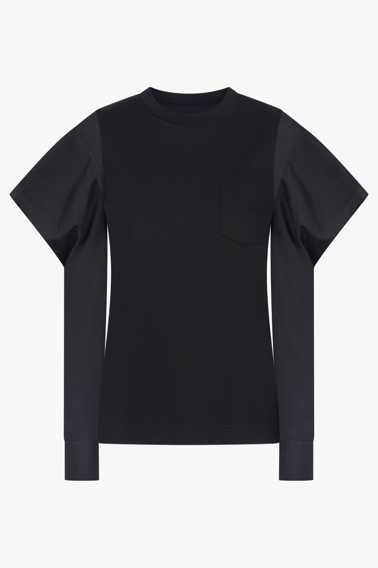 SACAI RTW L/S Top With Cowl Sleeve | Black