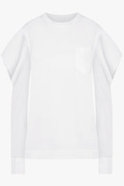 SACAI RTW Cowl Sleeve Top | White