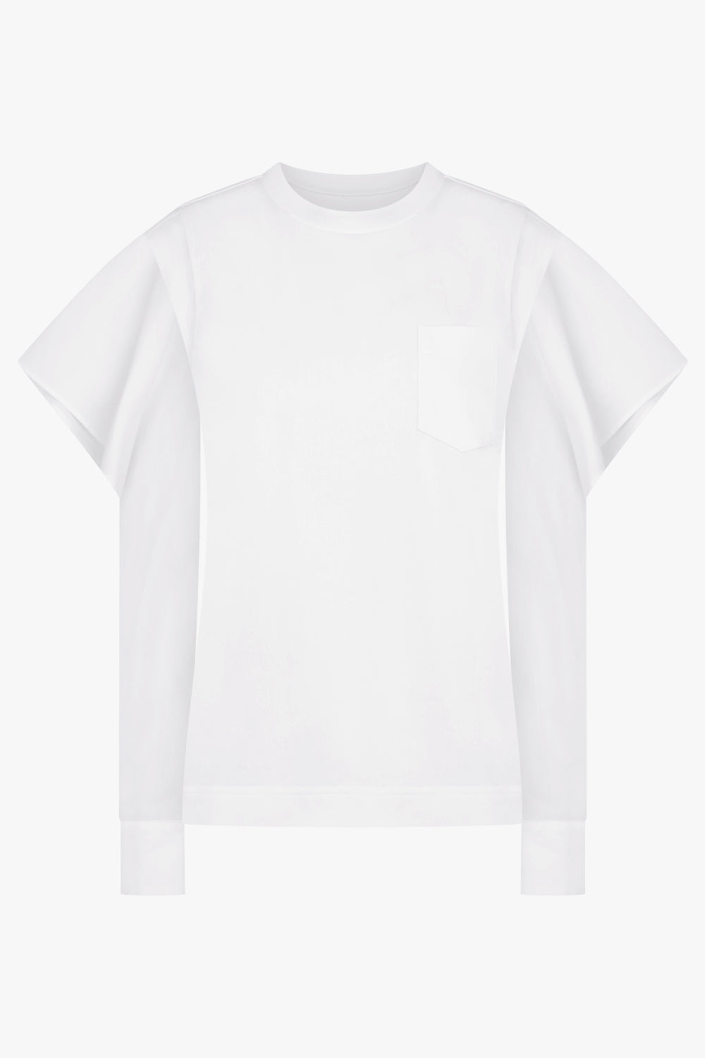 SACAI RTW L/S Top With Cowl Sleeve | White