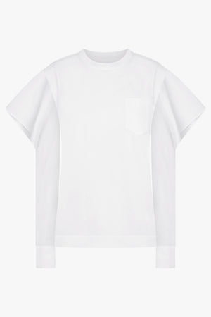 SACAI RTW L/S Top With Cowl Sleeve | White