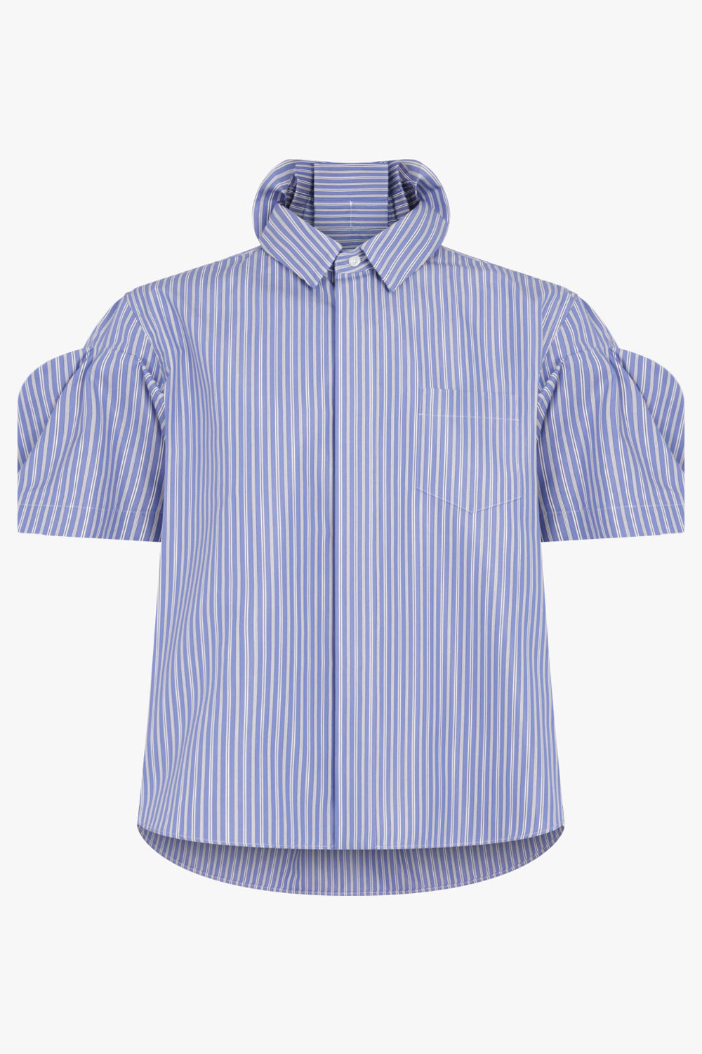 SACAI WEATHER QUILTED SHIRT BLUE STRIPE NEW SEASON PARLOUR X