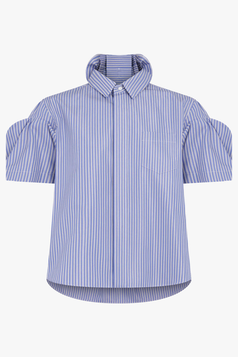 SACAI RTW S/S Stripe Shirt With Puff Sleeves | Blue