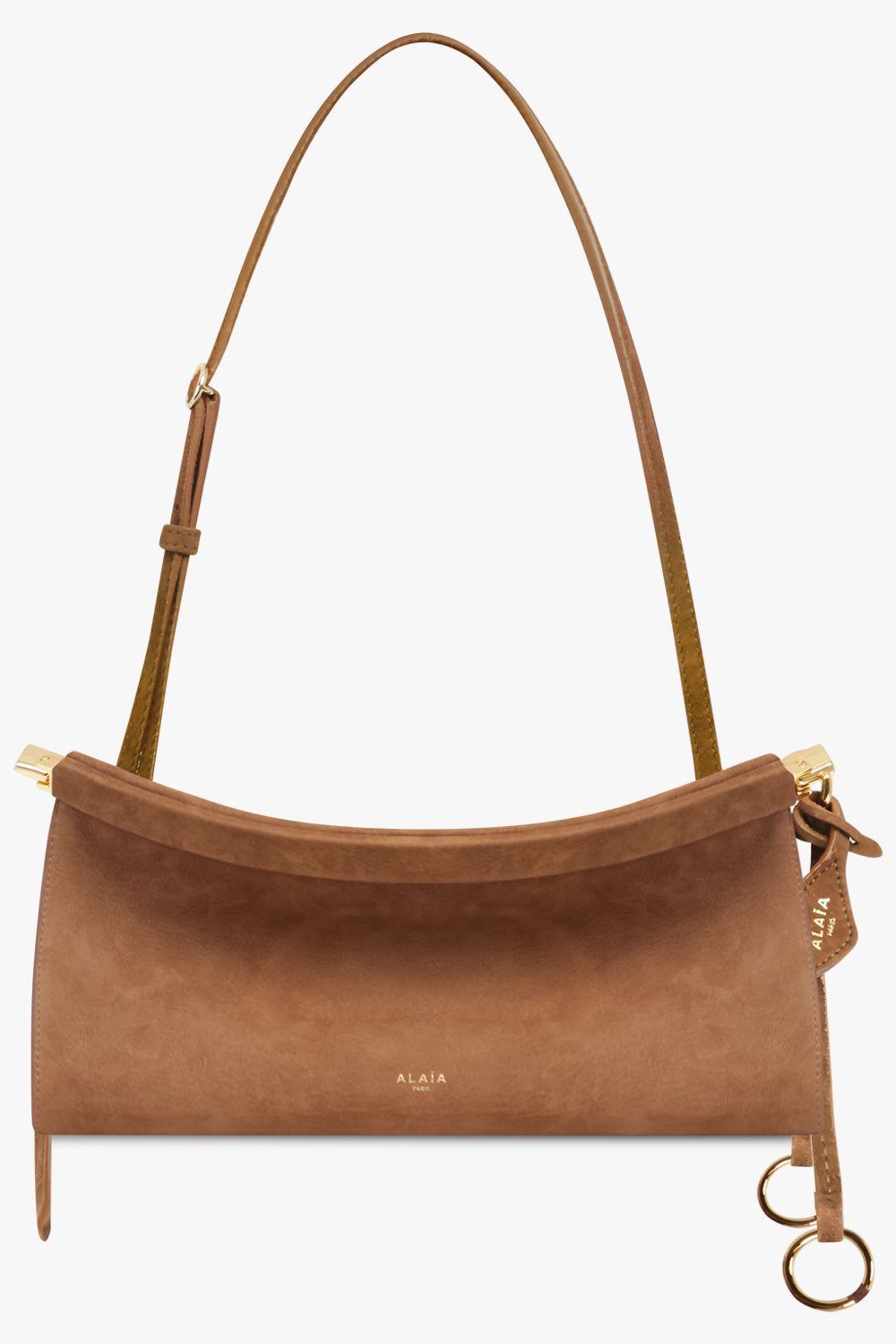 ALAIA BAGS BROWN / UMBER Le Click East/West Medium Baguette Bag | Shadow