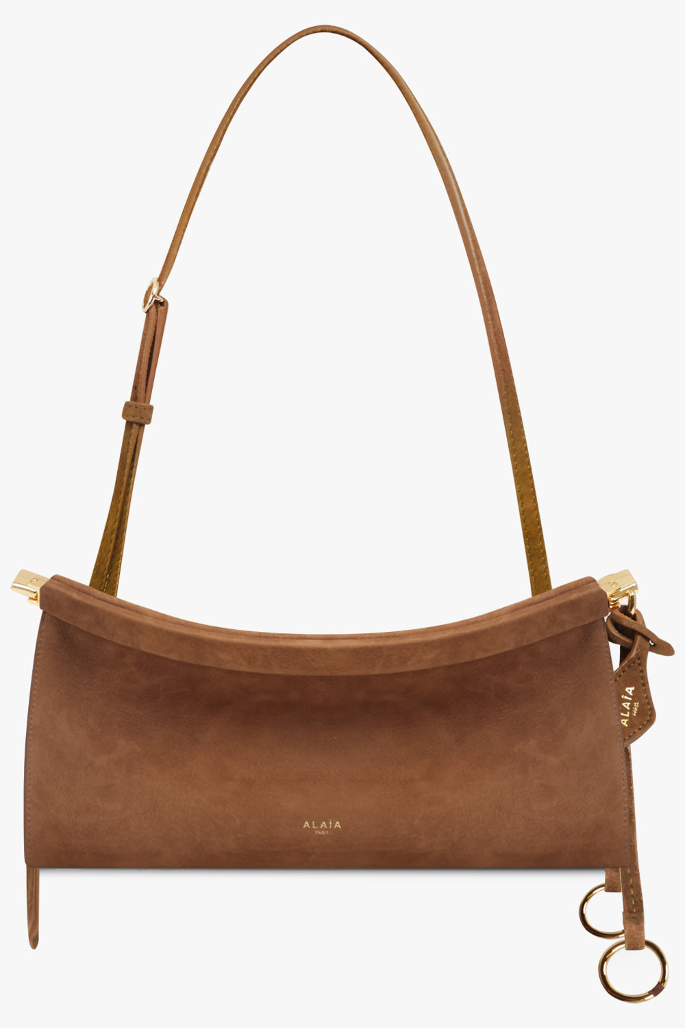 ALAIA BAGS BROWN / UMBER Le Click East/West Medium Baguette Bag | Shadow