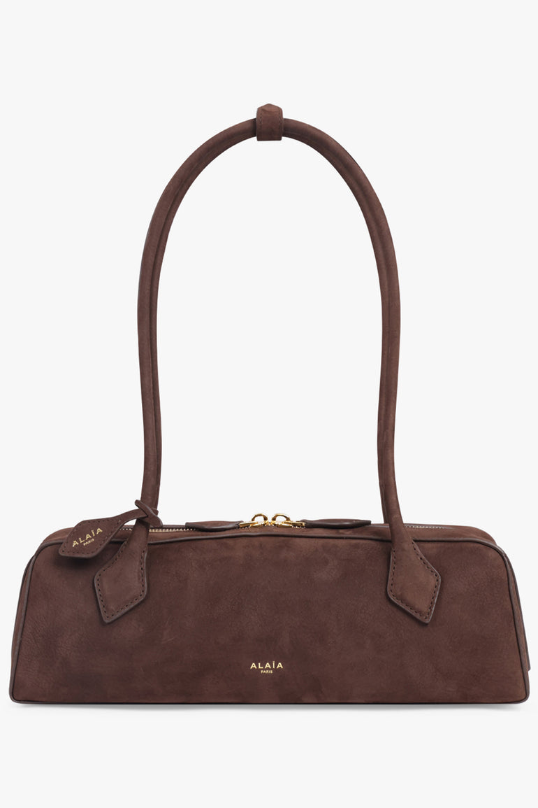 ALAIA BAGS BROWN / BROWN/GOLD Le Teckel Suede Medium Bag | Brown