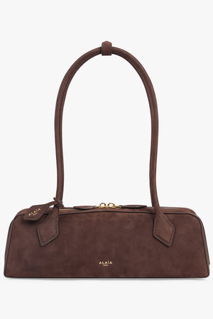 ALAIA BAGS BROWN / BROWN/GOLD Le Teckel Suede Medium Bag | Brown