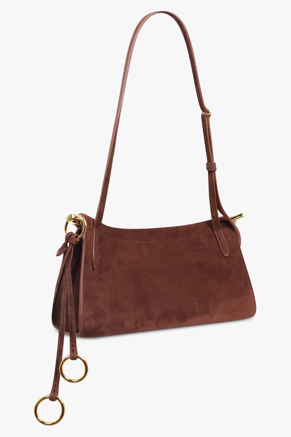 ALAIA BAGS BROWN / BROWN Le Click East/West Small Baguette Suede Bag | Brown