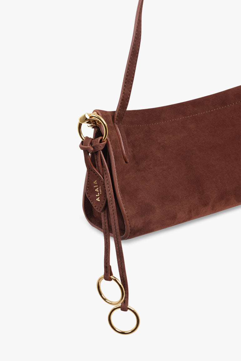 ALAIA BAGS BROWN / BROWN Le Click East/West Small Baguette Suede Bag | Brown