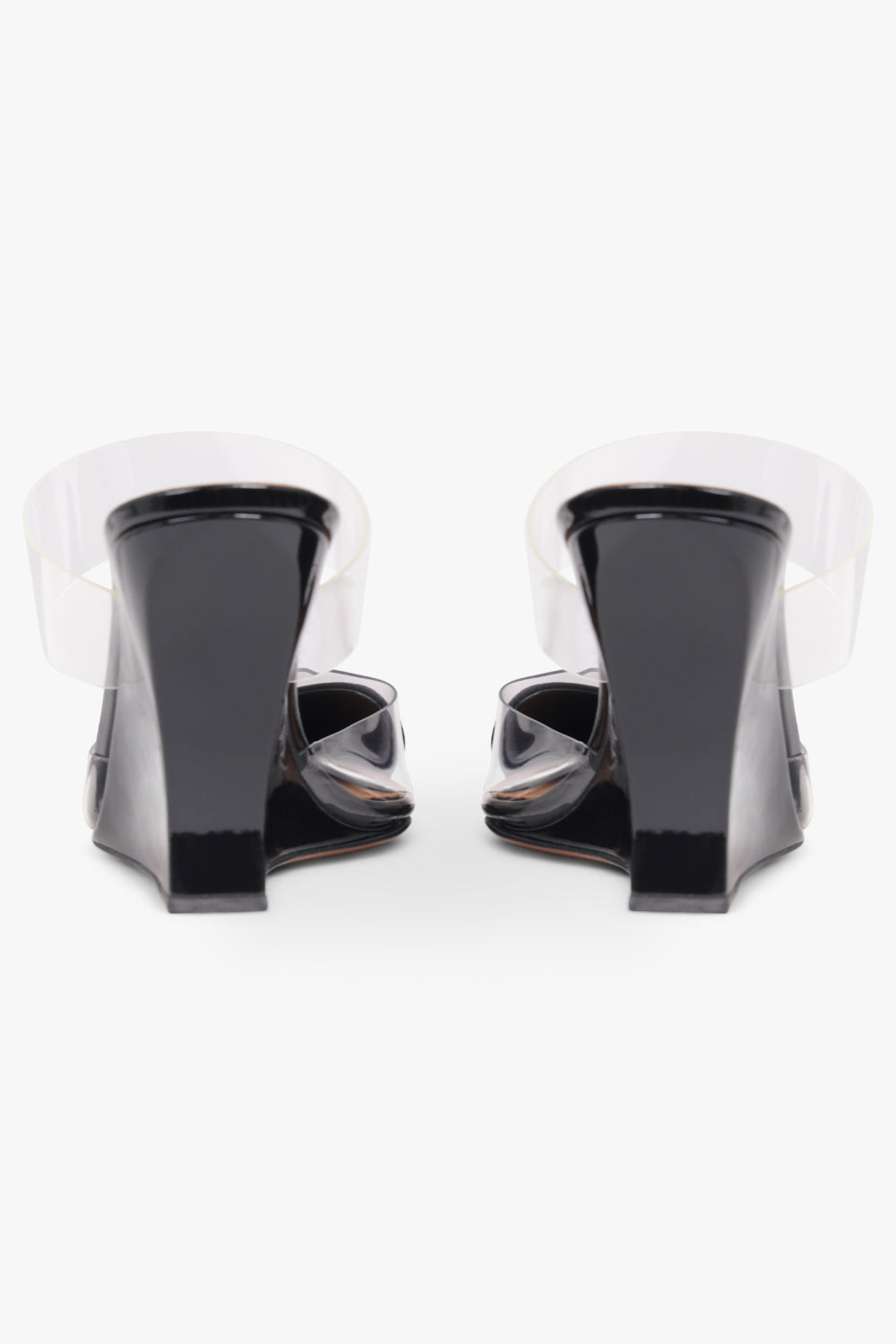 ALAIA SHOES Le Coeur Heart 90mm Patent Wedge Mule | Black