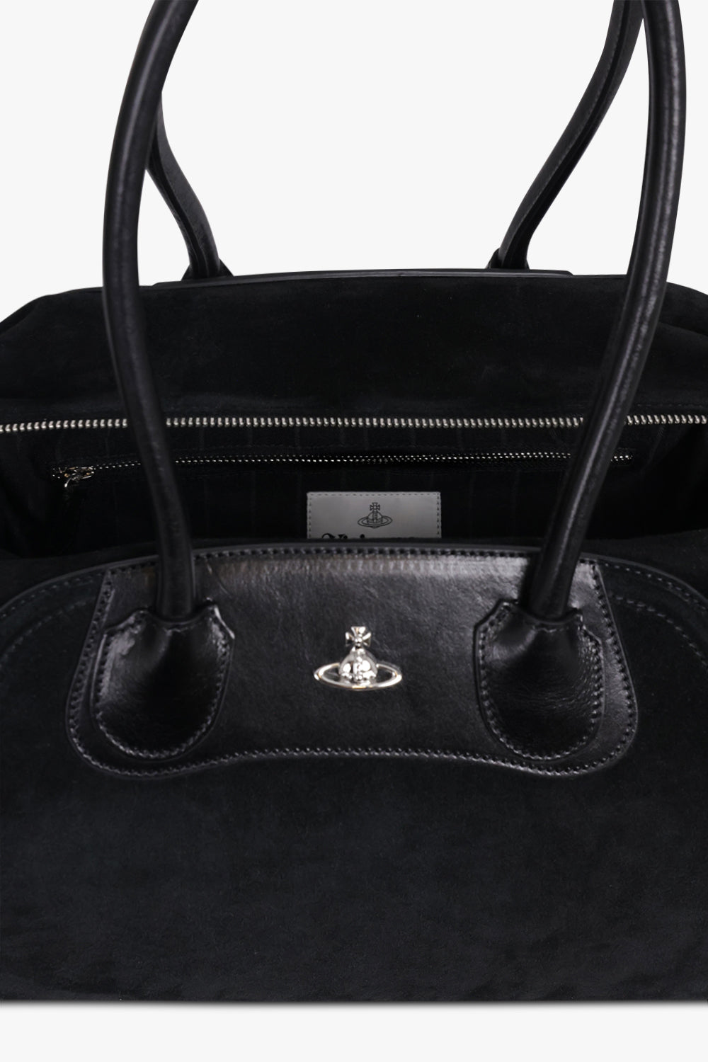 VIVIENNE WESTWOOD BAGS BLACK / Black Shirley Suede Holdall Tote Bag | Black