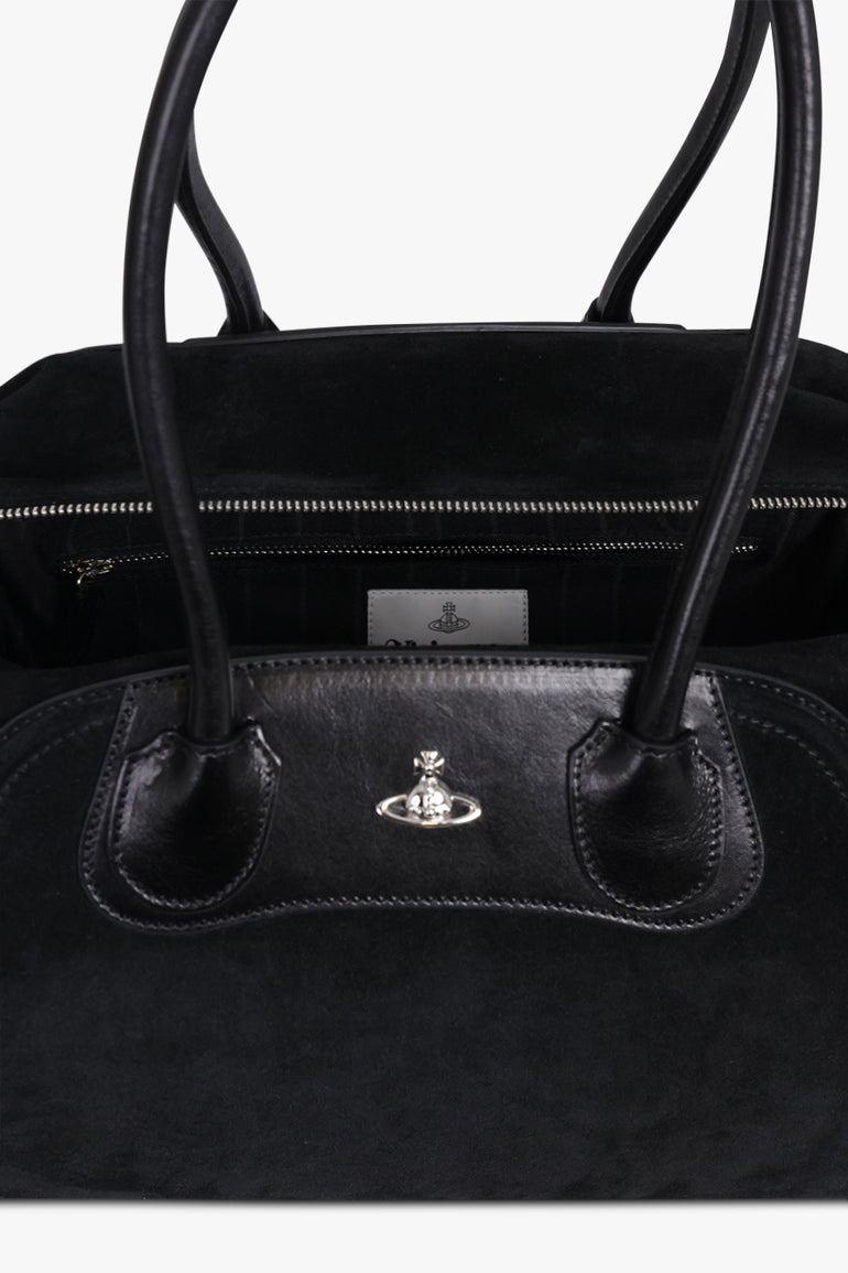 VIVIENNE WESTWOOD BAGS BLACK / Black Shirley Suede Holdall Tote Bag | Black