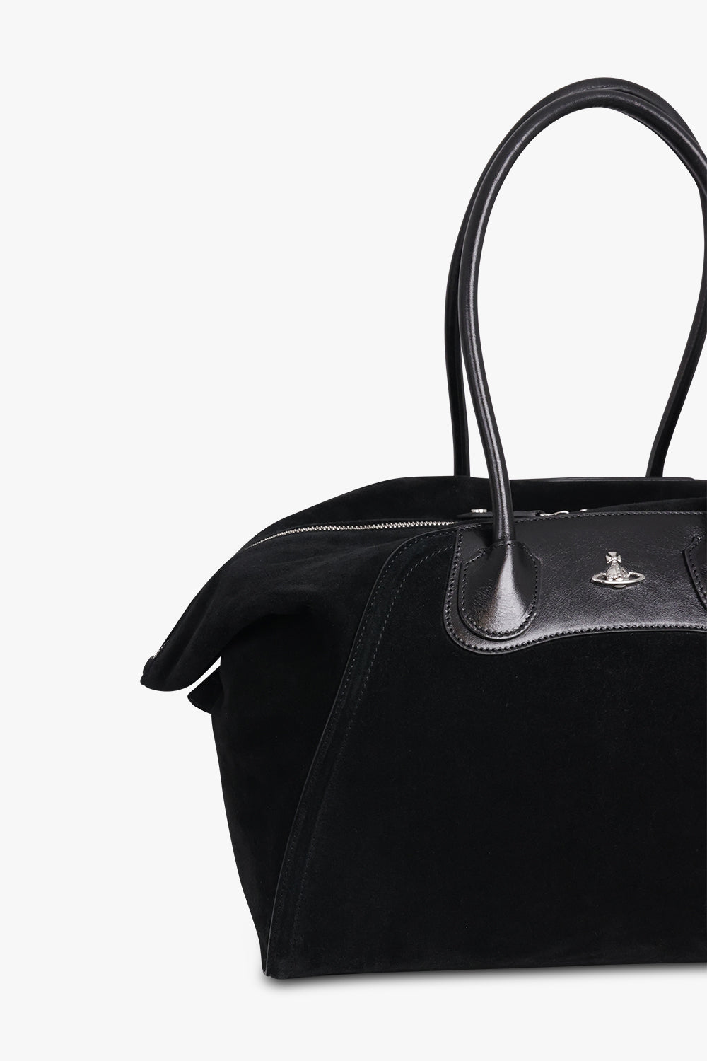 VIVIENNE WESTWOOD BAGS BLACK / Black Shirley Suede Holdall Tote Bag | Black