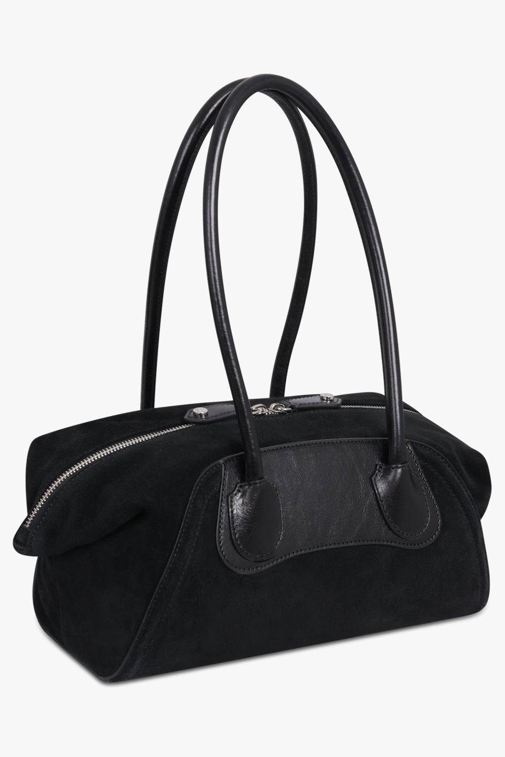 VIVIENNE WESTWOOD BAGS BLACK / Black Small Shirley Suede Holdall Tote Bag | Black