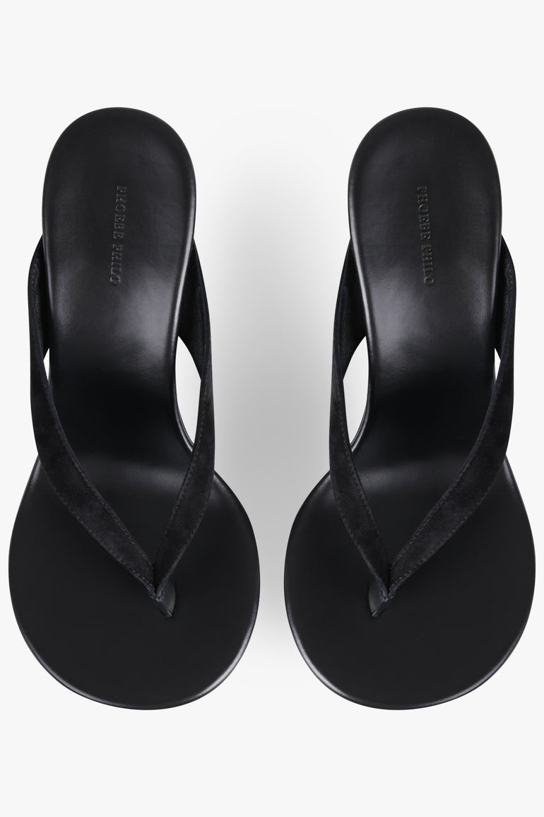 PHOEBE PHILO SHOES Round Thong Wedge 75mm | Black