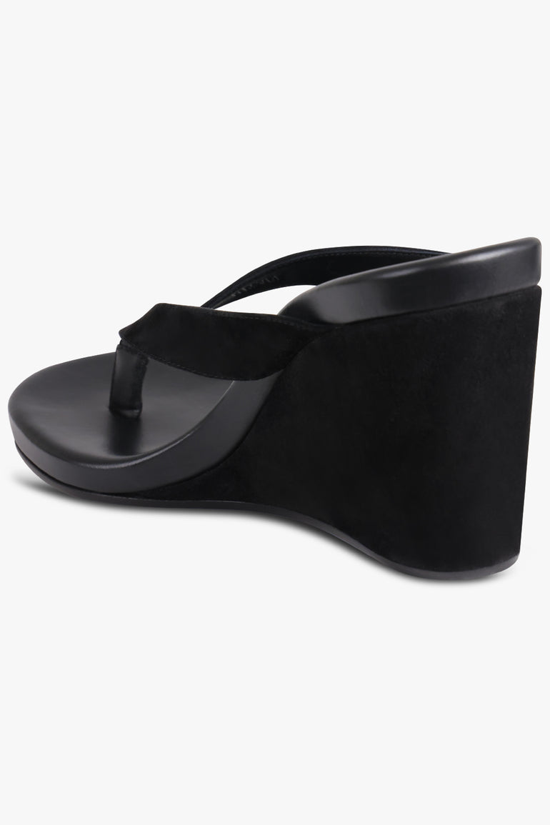 PHOEBE PHILO SHOES Round Thong Wedge 75mm | Black