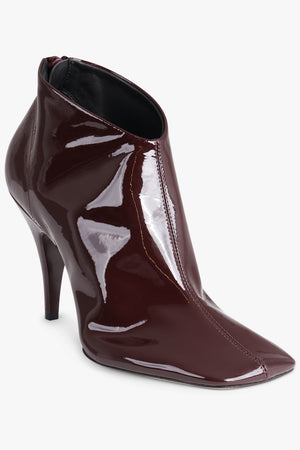 PHOEBE PHILO SHOES Soft Square Patent 90mm Ankle Boot | Bordeaux