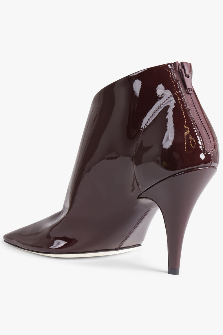 PHOEBE PHILO SHOES Soft Square Patent 90mm Ankle Boot | Bordeaux