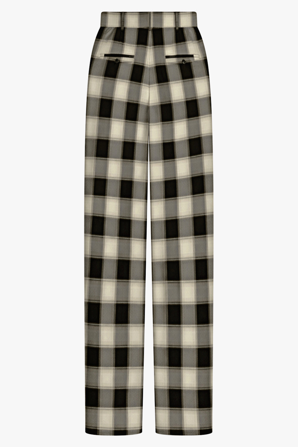 PHOEBE PHILO RTW Low Rise Drop Oversized Check Tailored Trouser | Black/Cream
