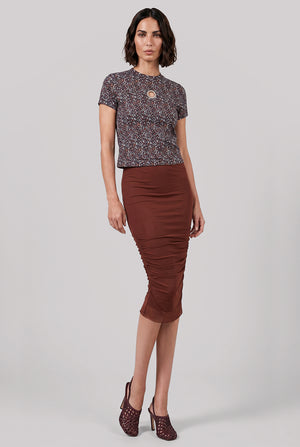 Geo Print Cap Sleeve Top | Black/Blue/Red