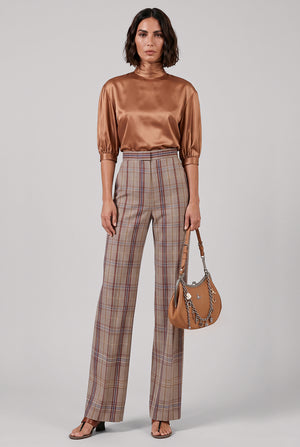 High Neck Stretch Top | New Caramel