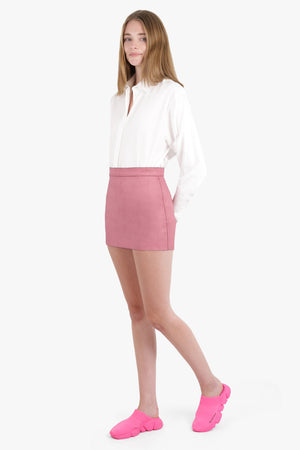 RICK OWENS RTW Gonna Denim Mini Skirt | Thulian Pink