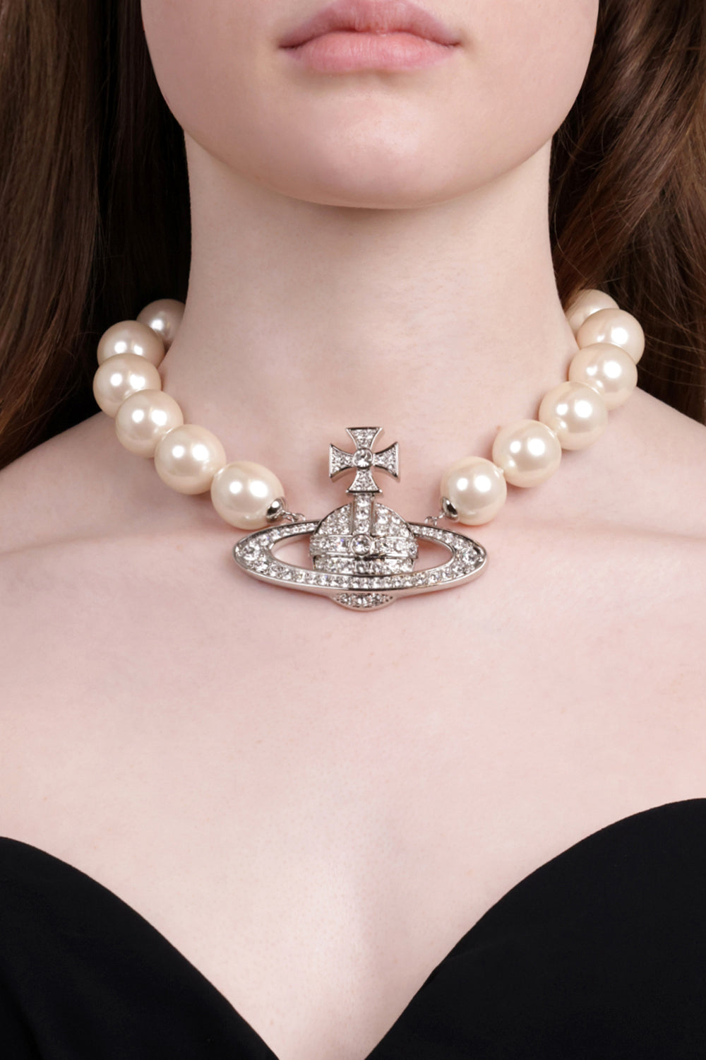 VIVIENNE WESTWOOD JEWELLERY SILVER / White/Silver Neysa Oversized Necklace | White/Silver