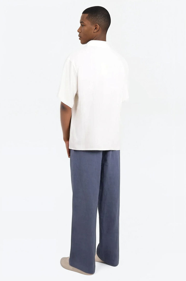 COMMAS RTW Palm Embroidered Camp Collar S/S Shirt | Off White/Multi