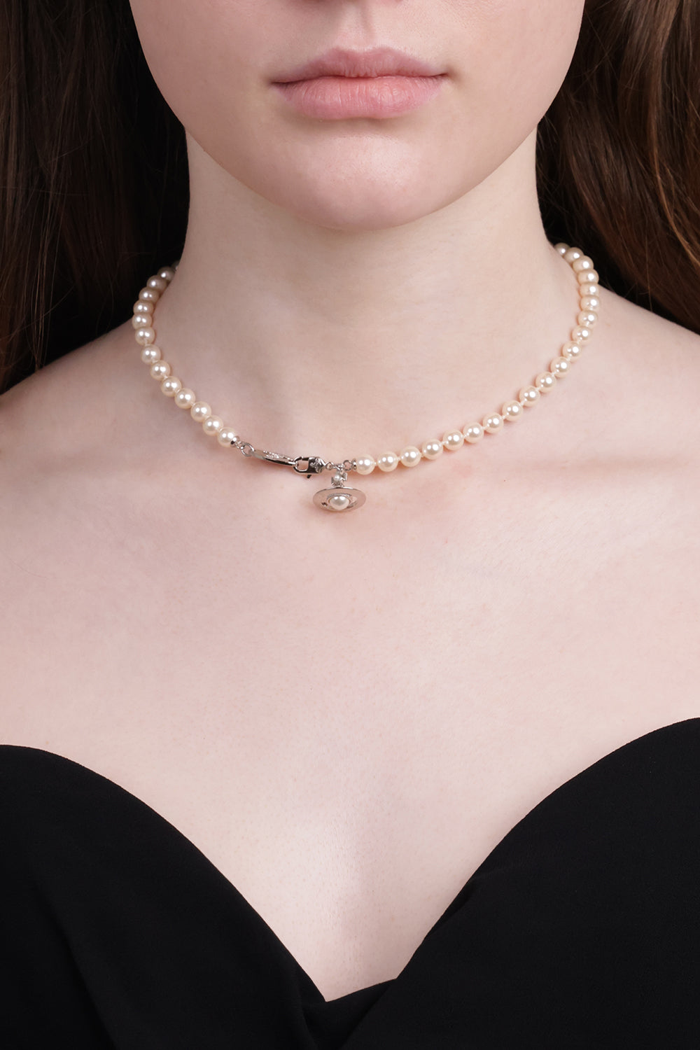 VIVIENNE WESTWOOD JEWELLERY SILVER / White/Silver Simonetta Pearl Necklace | White/Silver