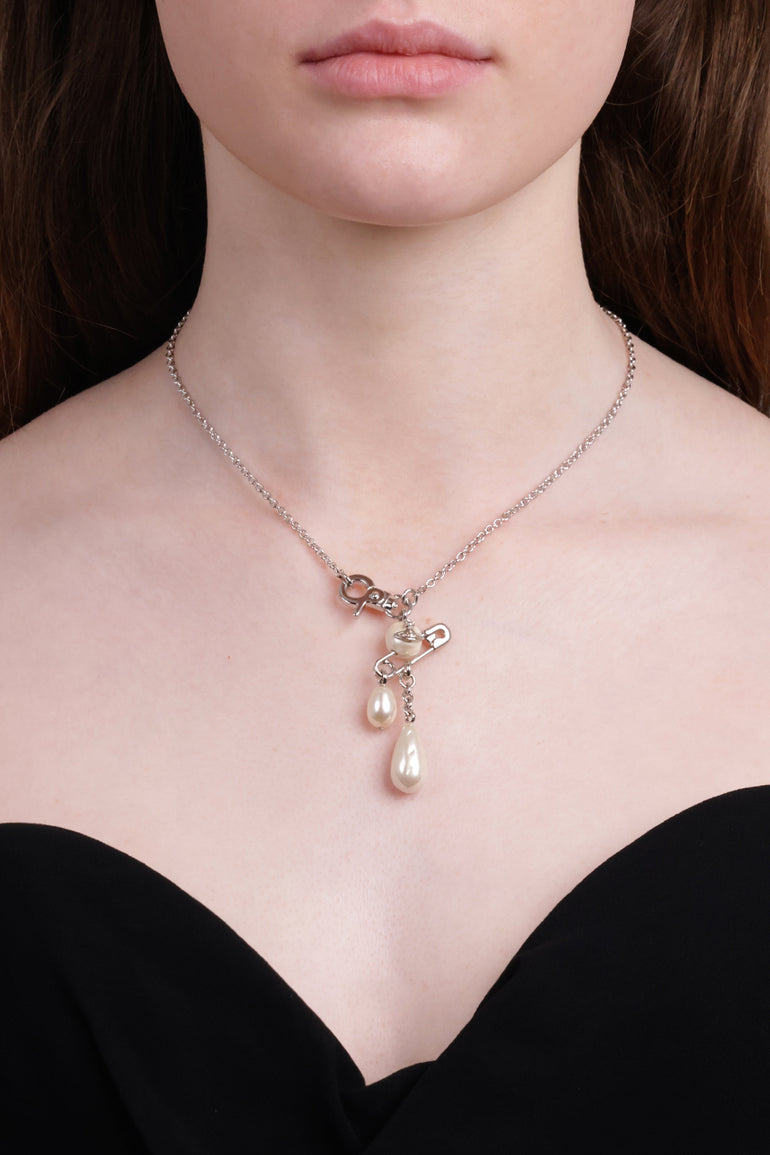 VIVIENNE WESTWOOD JEWELLERY SILVER / White/Silver Claude Small Pearl Pendant | White/Silver