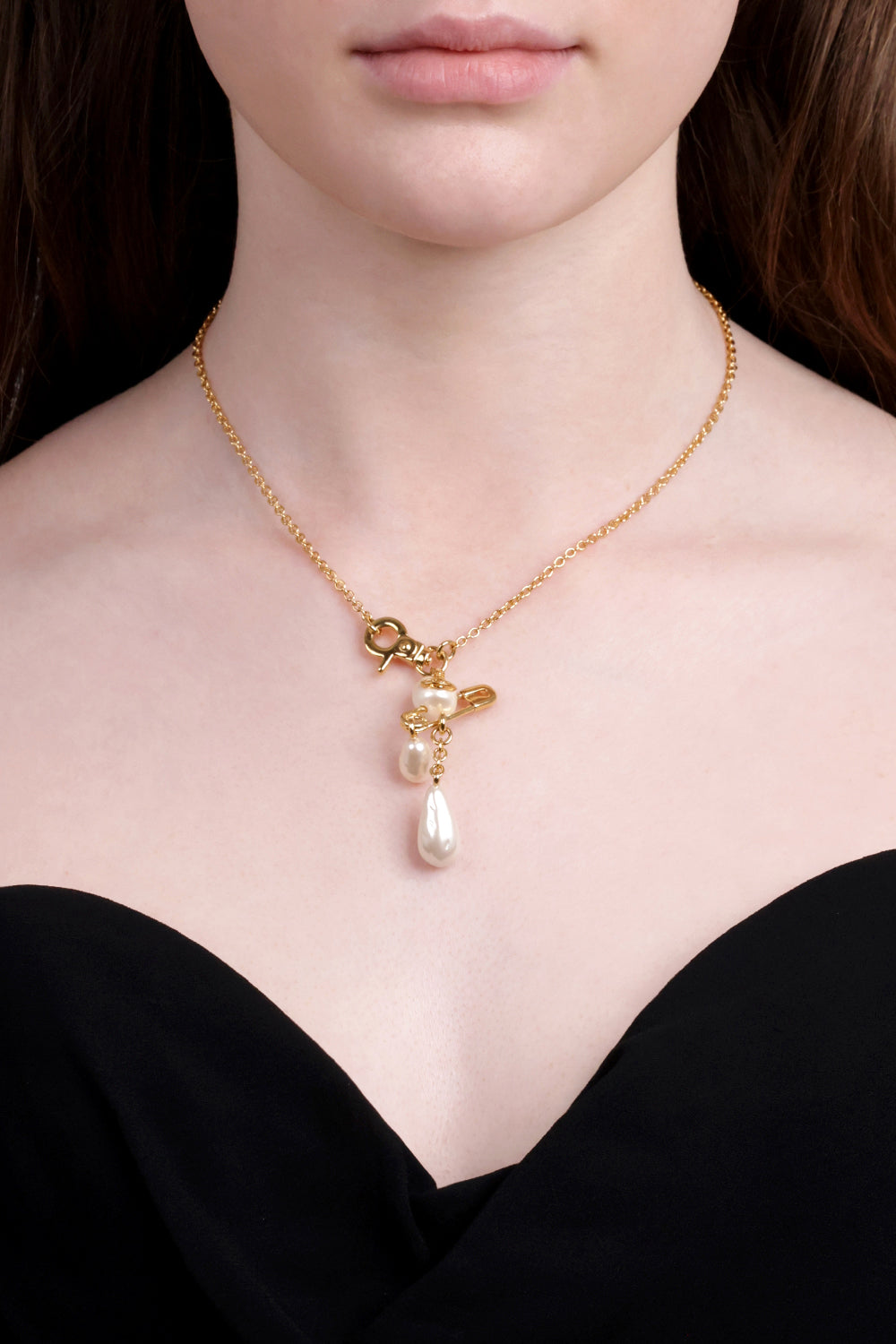 VIVIENNE WESTWOOD JEWELLERY GOLD / White/Gold Claude Small Pearl Pendant | White/Gold