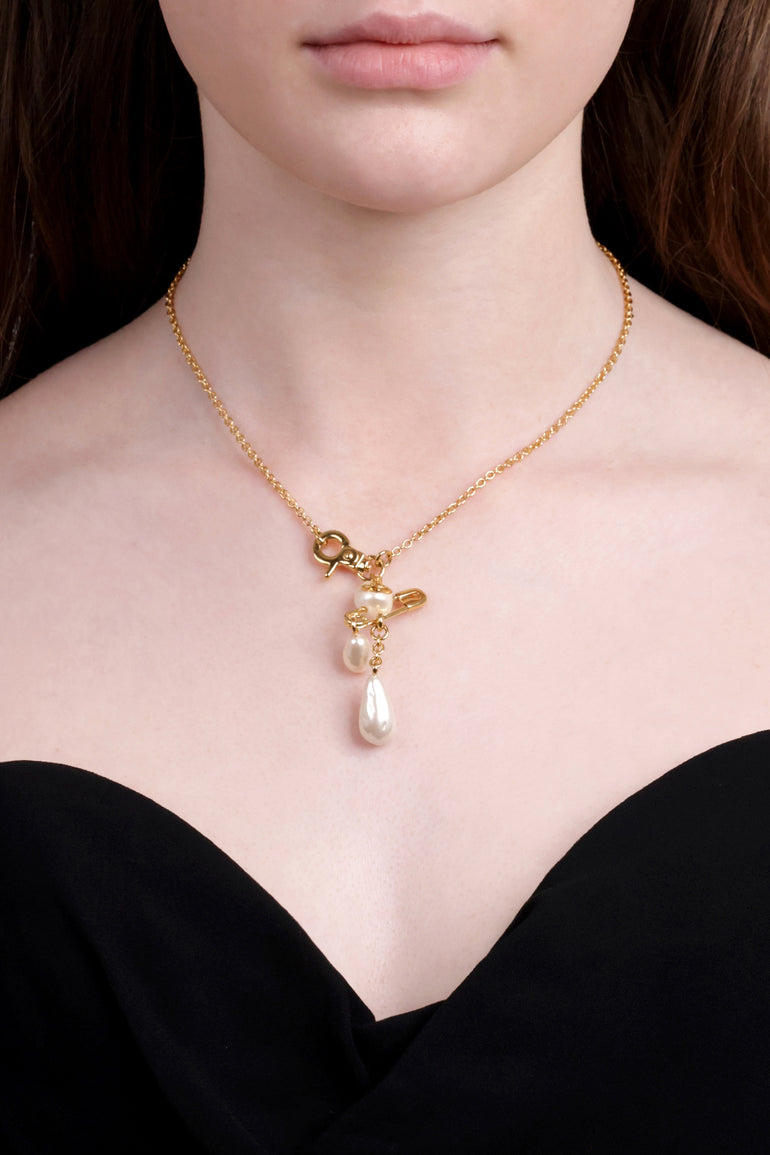 VIVIENNE WESTWOOD JEWELLERY GOLD / White/Gold Claude Small Pearl Pendant | White/Gold