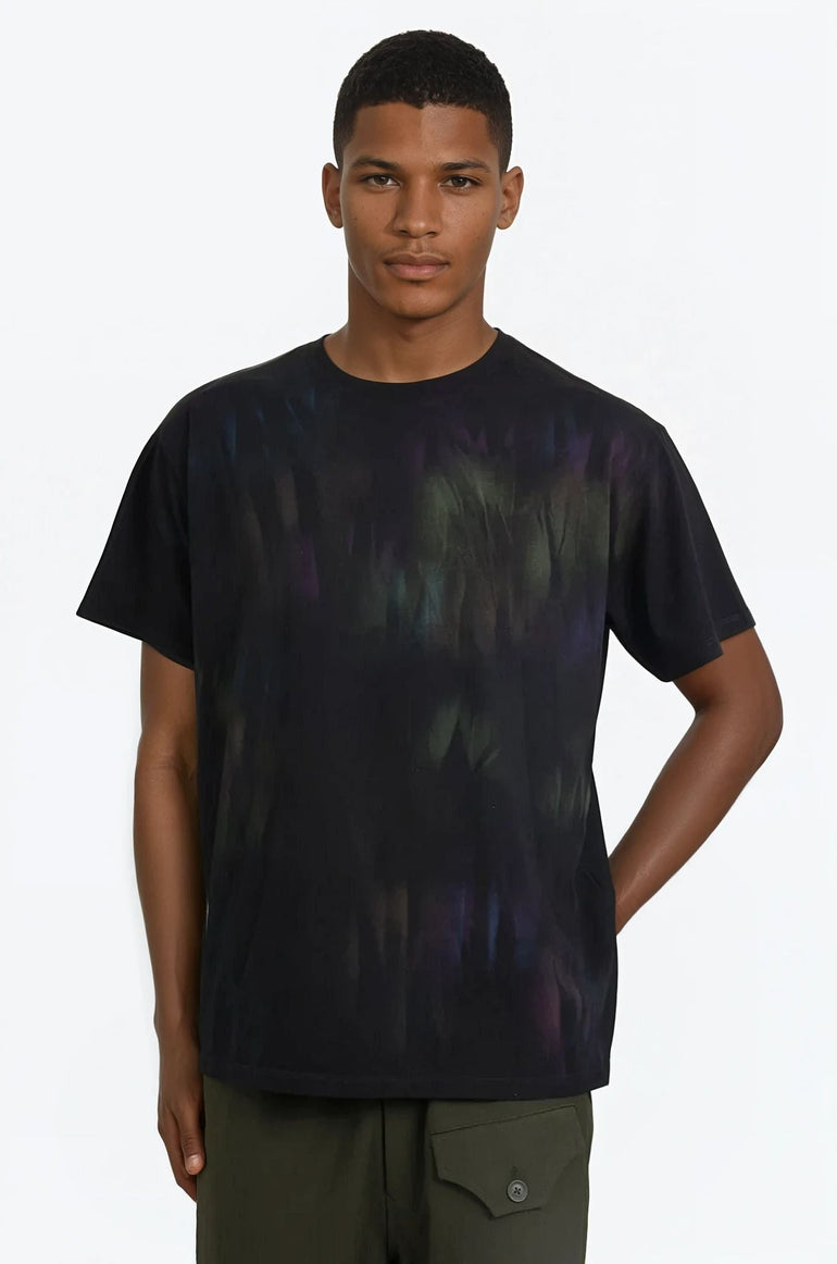 MM6 BY MAISON MARGIELA RTW Watercolour Print S/S T-Shirt | Black/Multi