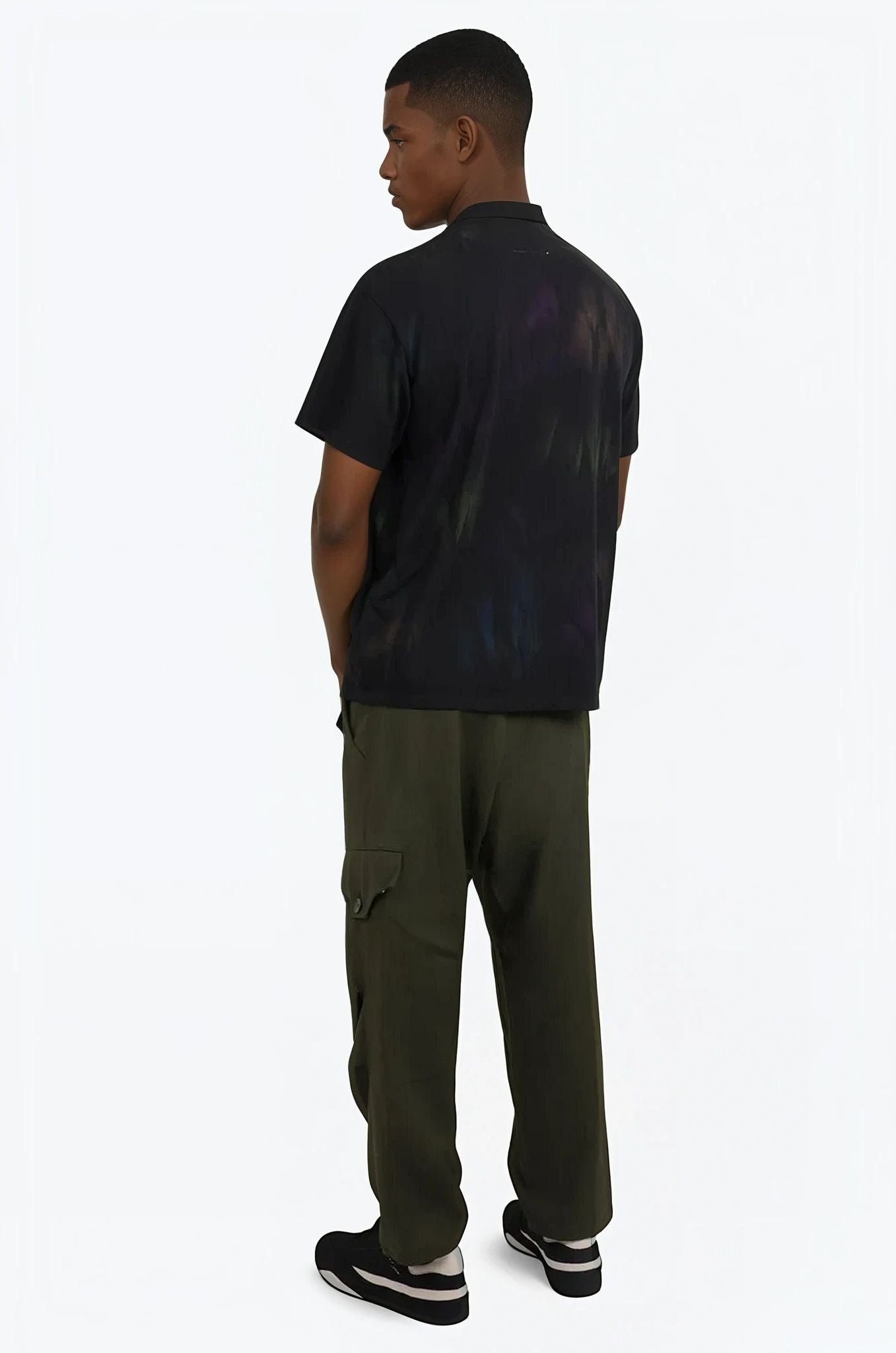 MM6 BY MAISON MARGIELA RTW Watercolour Print S/S T-Shirt | Black/Multi