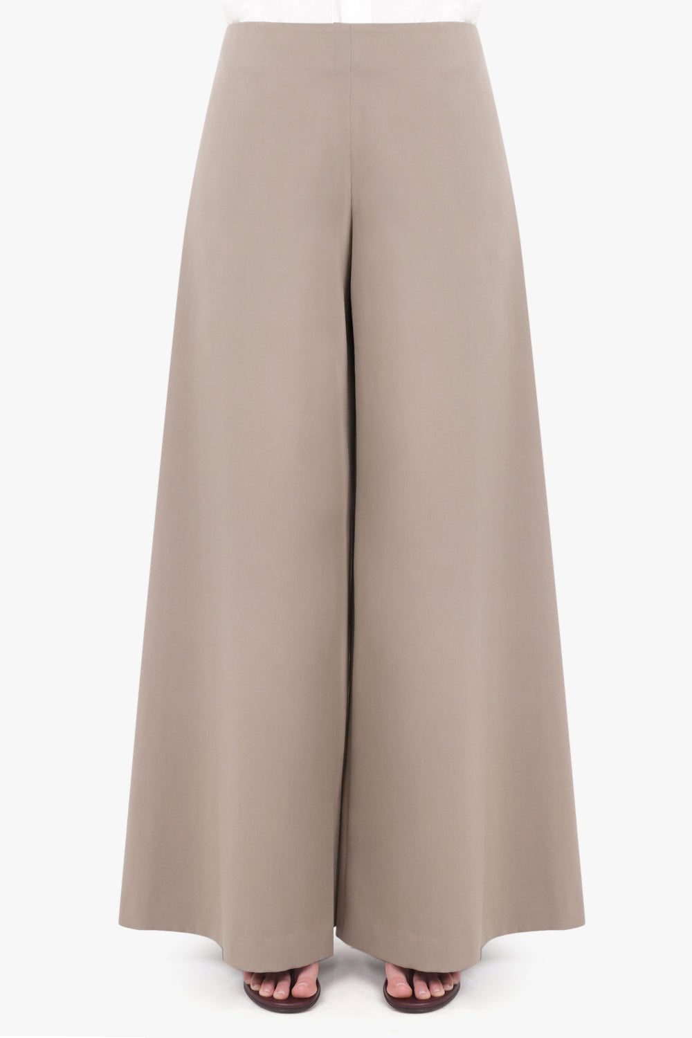 THE ROW RTW Dela Wide Leg Pant | Grey Taupe