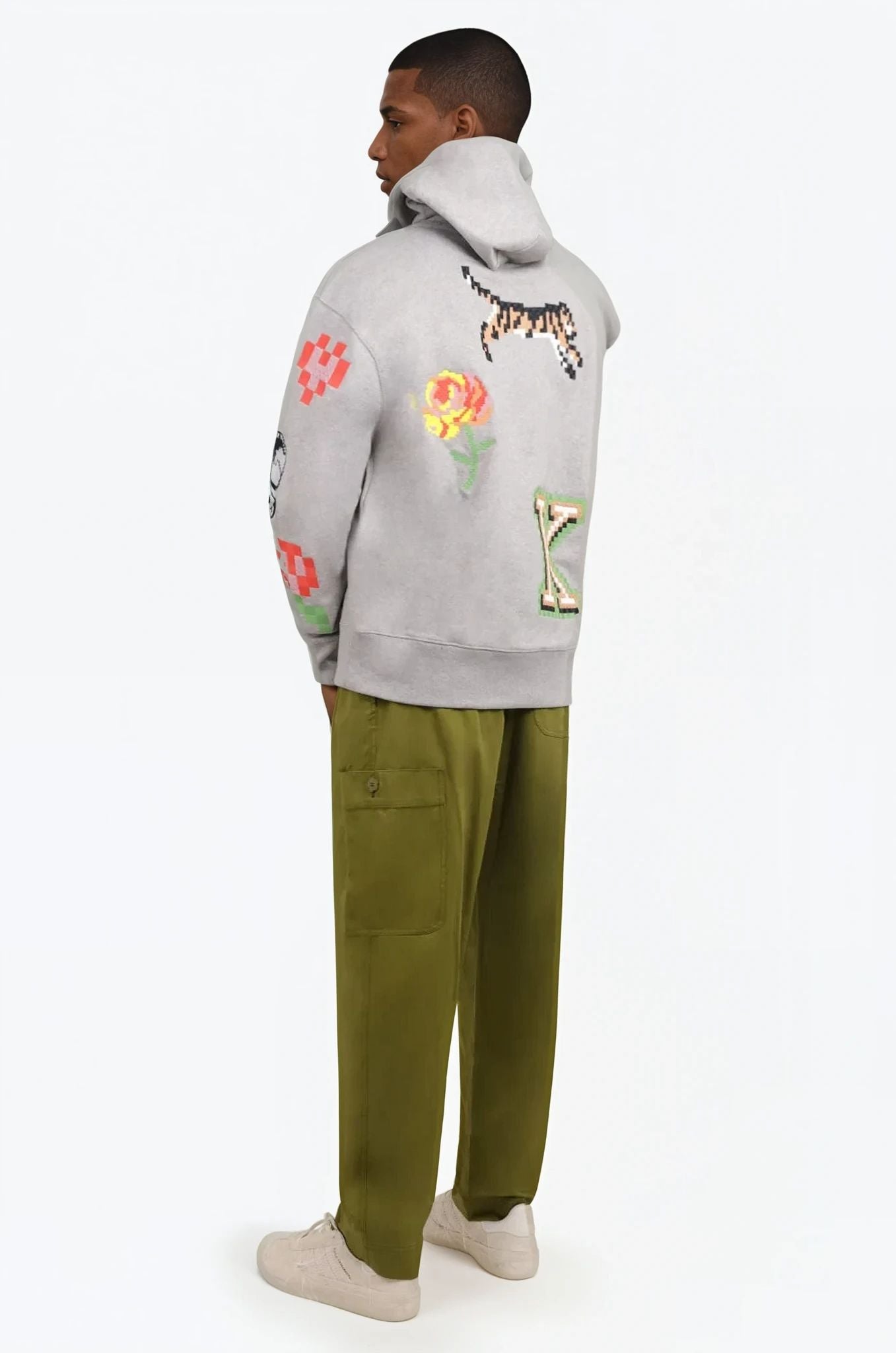 KENZO PIXEL OVERSIZE HOODIE PEARL GREY NEW SEASON PARLOUR X SYDNEY