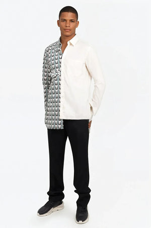 LANVIN RTW ART DECO TRIANGLE ASYMMETRIC SHIRT | DARK SARCELLE