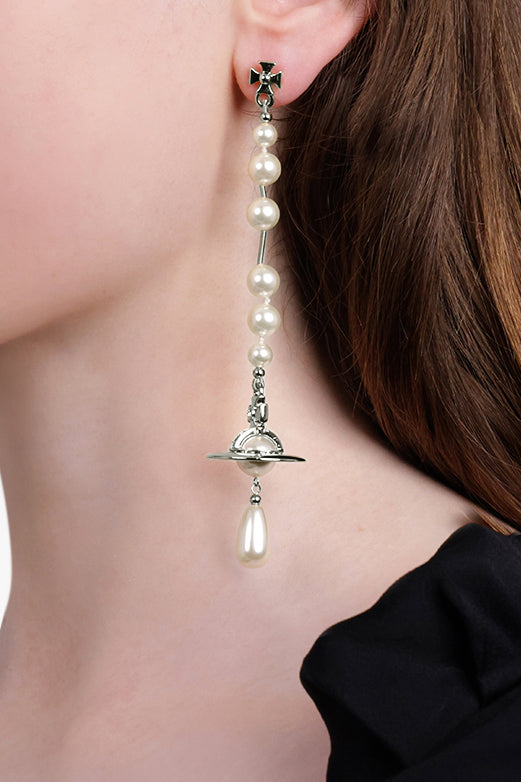 VIVIENNE WESTWOOD JEWELLRY SILVER / White/Silver Broken Pearl Earrings | White/Silver