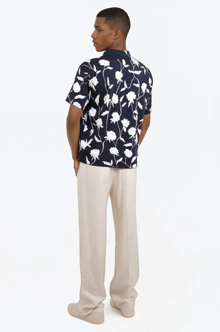 JACQUEMUS RTW La Chemise Maille Rosa | Multi-Navy